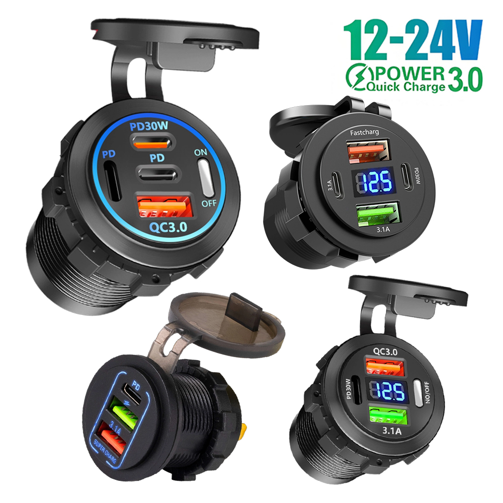Car Accessories Qc - Gniazdo USB-C 12V QC3.0 PD Type-C,