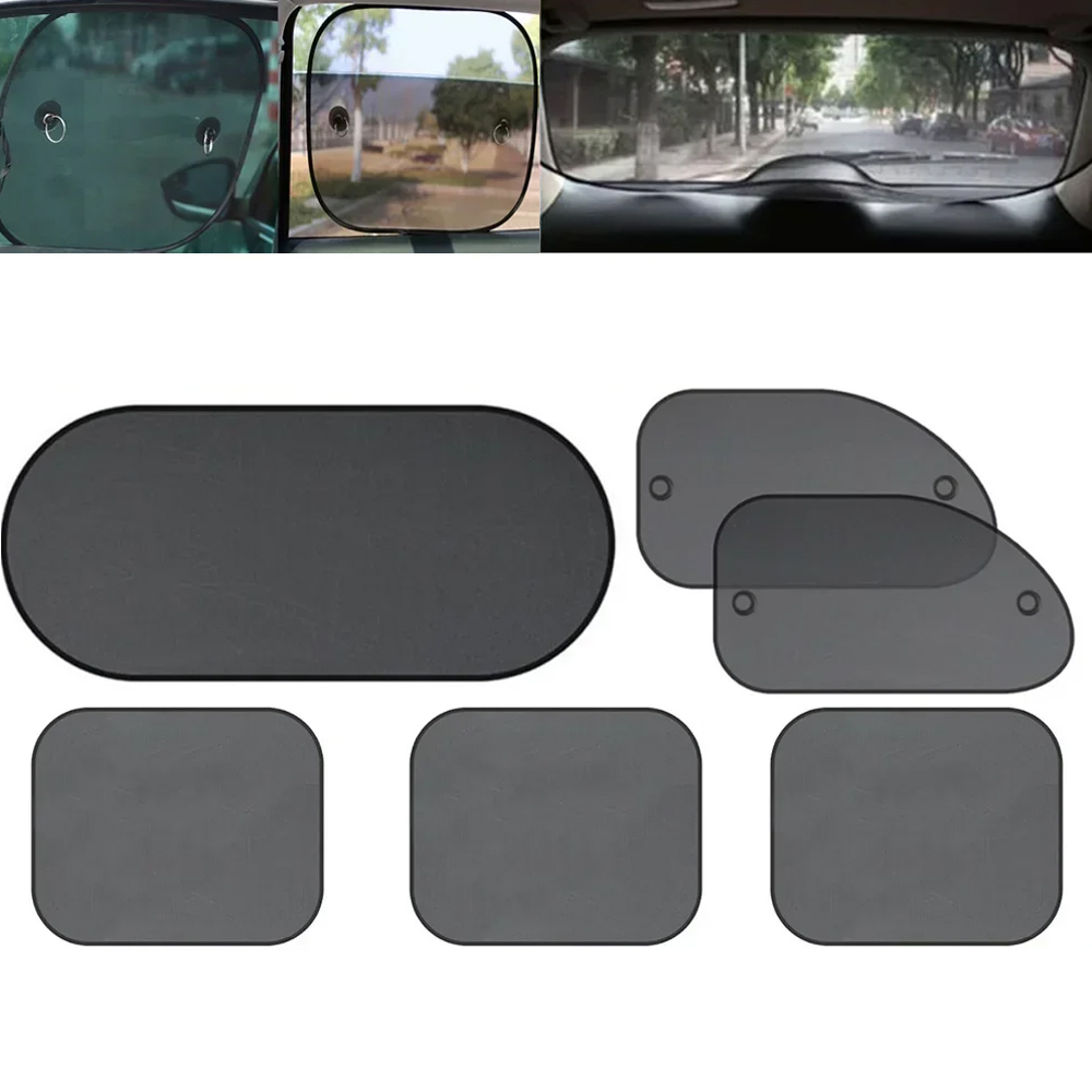 Car Accessories Rear - 1 Zestaw Czarnych Osłon Przeciwsłonecznych na