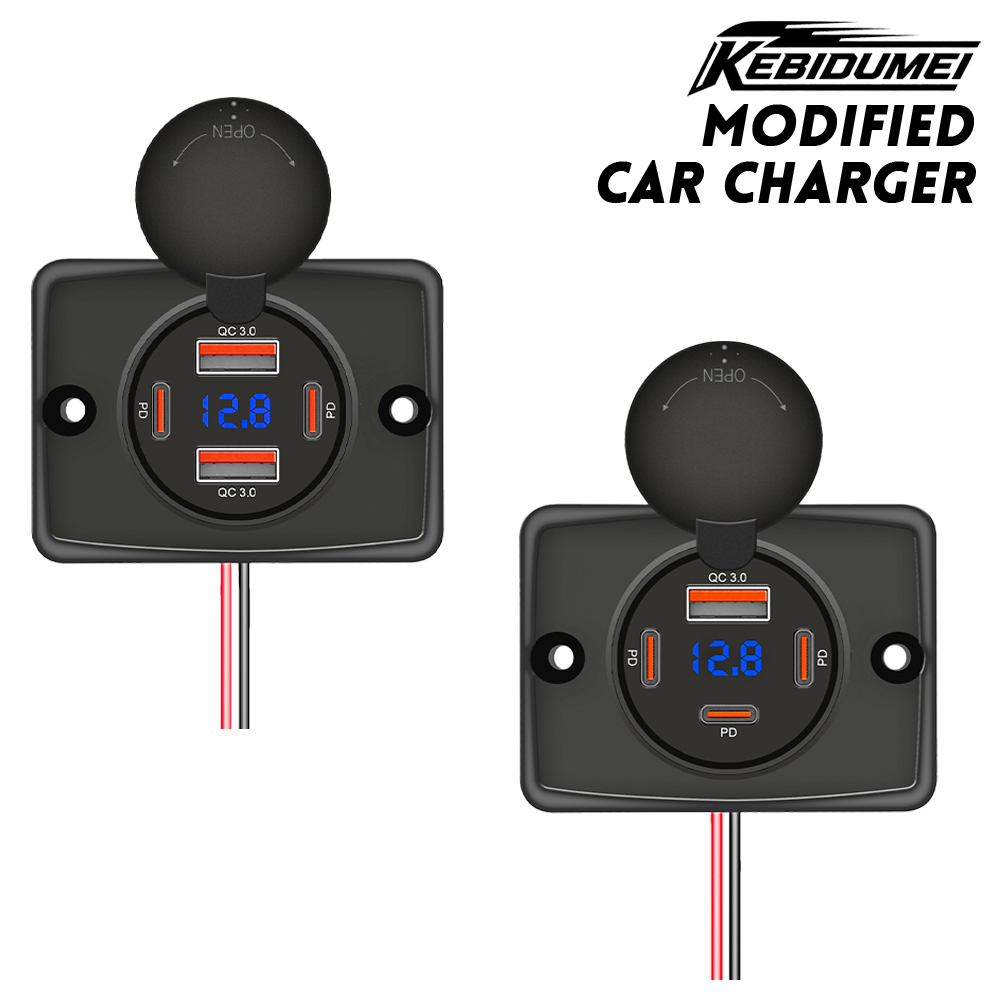 Car Accessories Qc - Ładowarka samochodowa KEBIDUMEI PD+QC z 4