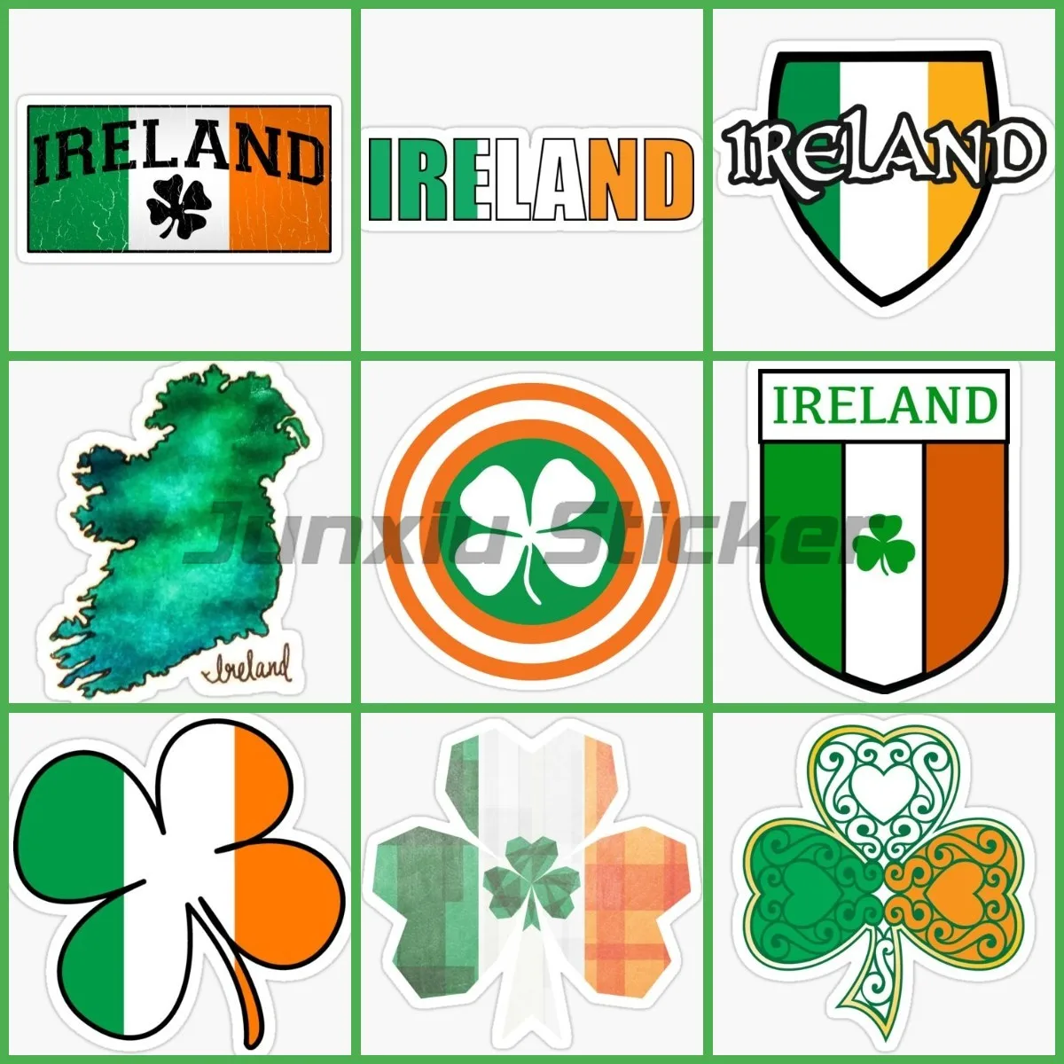 Car Accessories Ireland - Kreatywna Irlandia Irlandzka Flaga Mapa Czterolistna