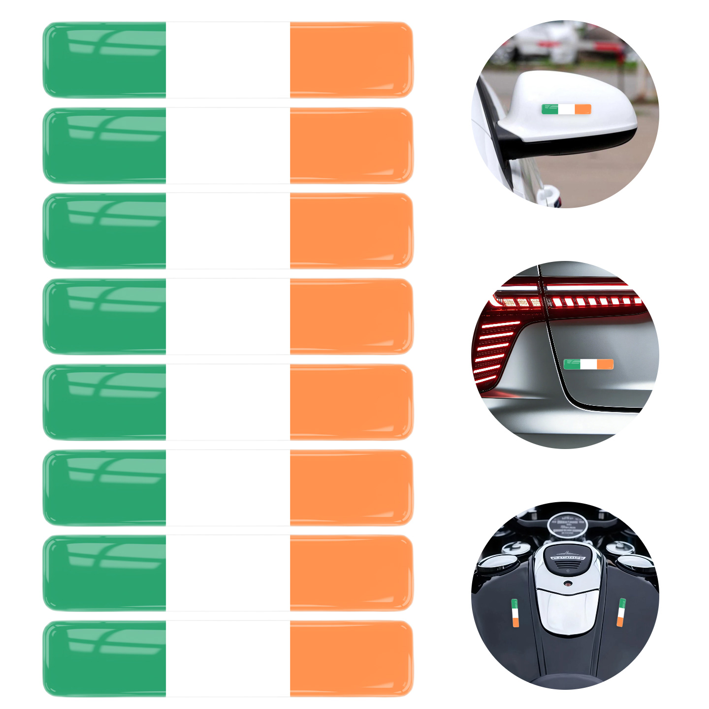 Car Accessories Ireland - 8 szt. Naklejki 3D z żelu