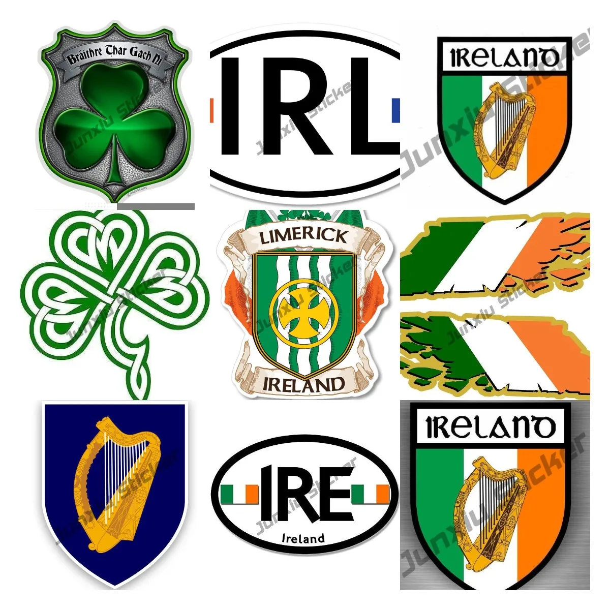 Car Accessories Ireland - Irlandzka herb naklejka samoprzylepna winylowa flaga