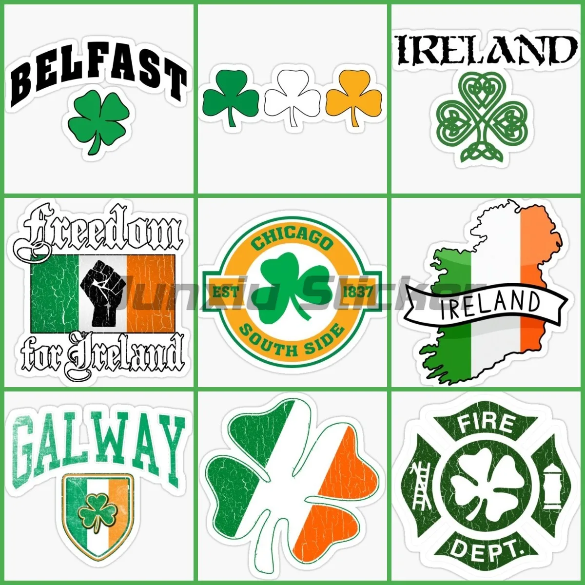Car Accessories Ireland - IRL Irlandia Flaga Mapa Czterolistna Koniczyna