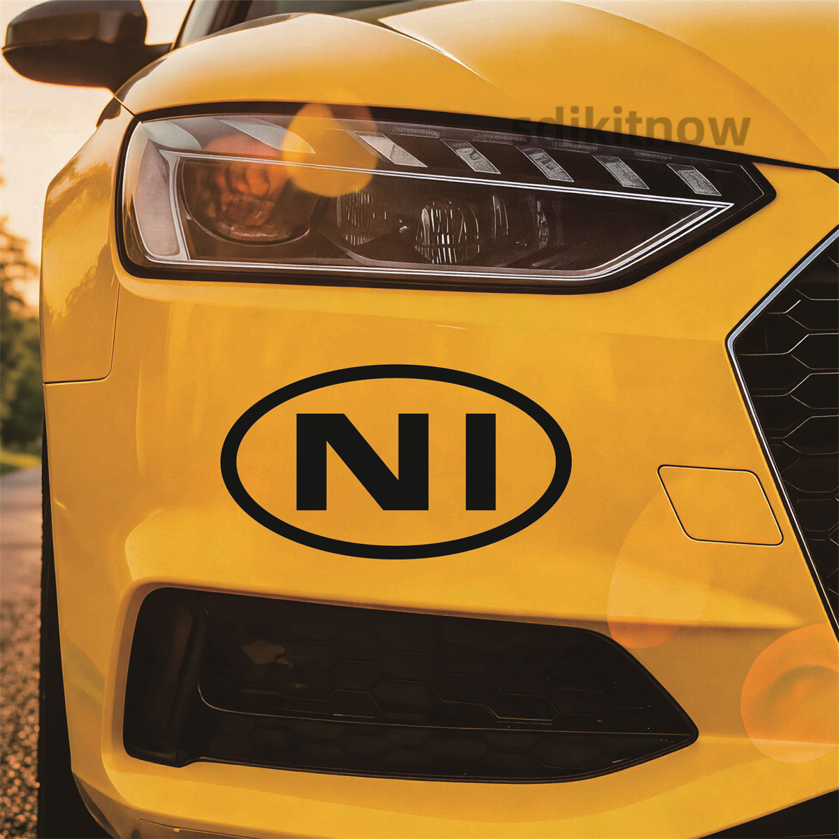 Car Accessories Ireland - Owalna naklejka na samochód z literą