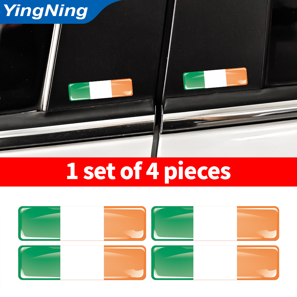 Car Accessories Ireland - 4 szt. Naklejki samochodowe z flagą